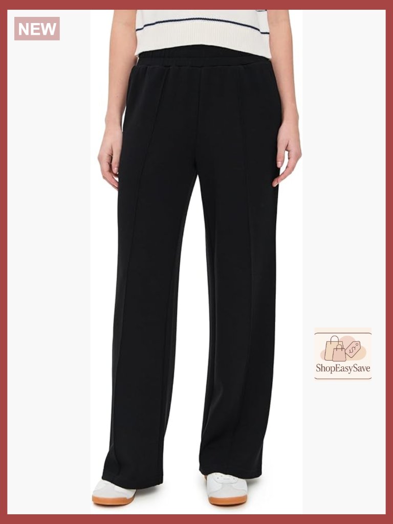 Doublesoft Wide Leg Pants High Rise Relaxed Fit Casual Palazzo Style